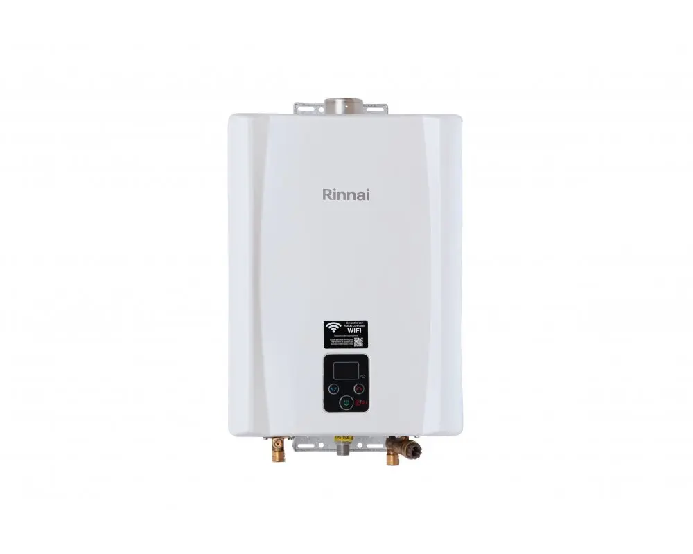 Foto real de Aquecedor de Agua A Gas Rinnai E21 Digital 21 Lmin Branco GLP