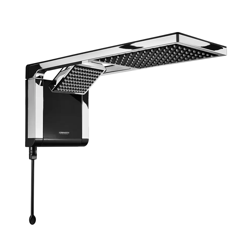 Foto real de Chuveiro Eletronico Lorenzetti Acqua Duo Ultra Pretocromado Parede 7800W