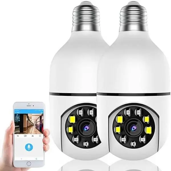 Foto real de Kit 2 Câmeras Lâmpada Wi-Fi Yoosee Casenn